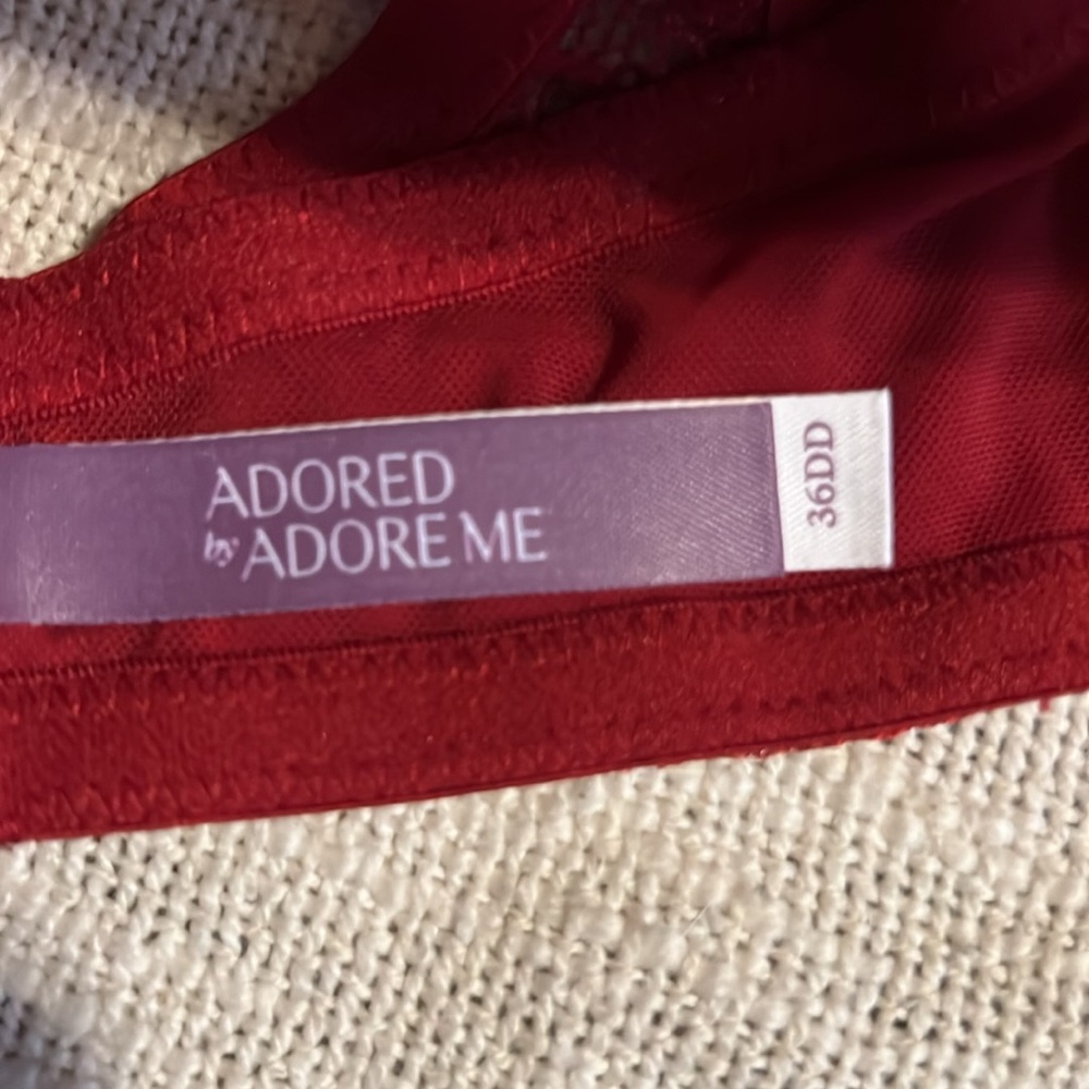 Adored by Adore Me 36DD red lace bra - Picture 3 of 3